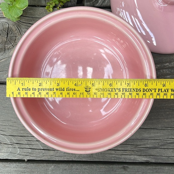 Vintage Pink Bauer Pottery Casserole Dish Mid Century - Picture 4 of 10